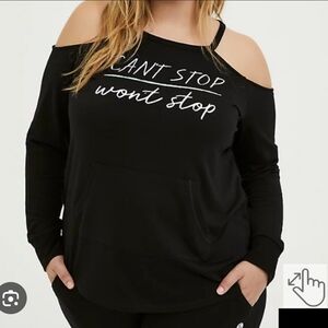 Torrid Active Cold Shoulder Top - Size 3